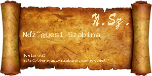 Négyesi Szabina névjegykártya
